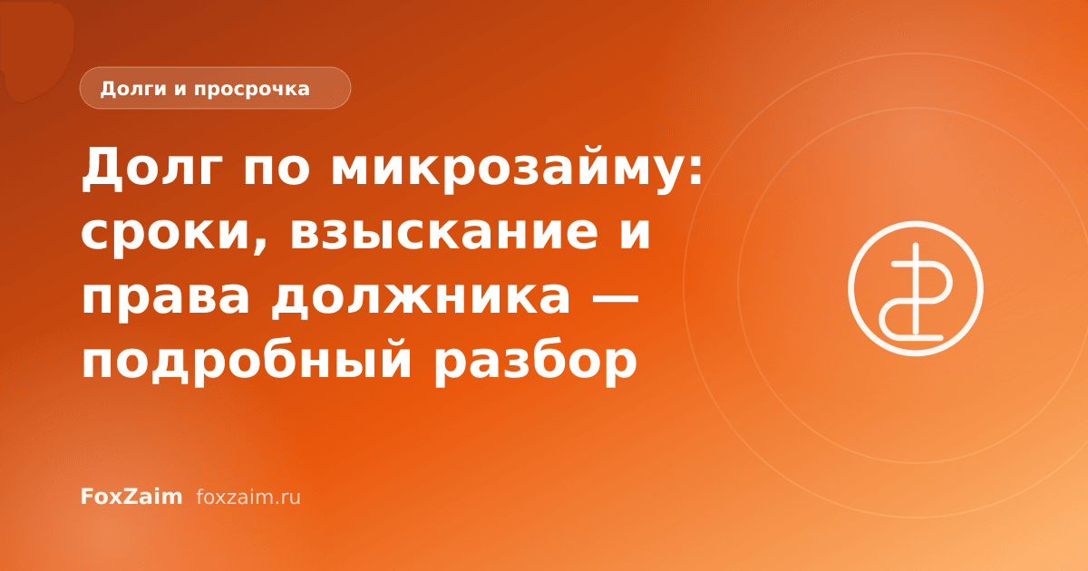 Долг по микрозайму: сроки, взыскание и права должника — подробный разбор